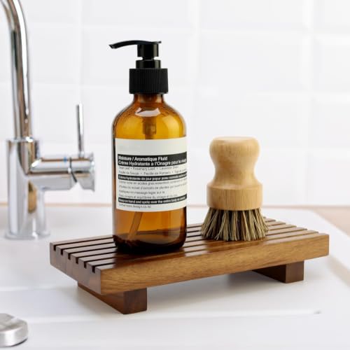Acacia Wood Riser Tray - 8.7" x 4" x 1.6" for Bathroom & Kitchen Decor