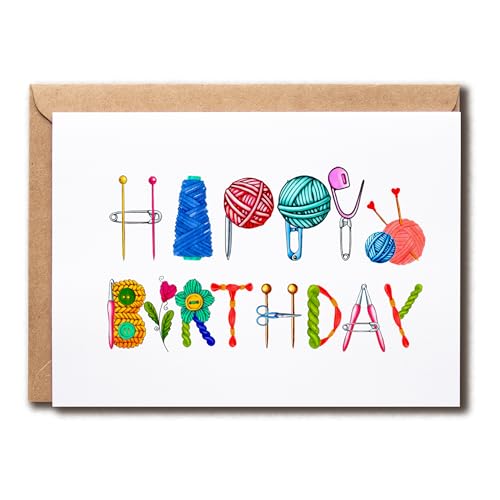 Funny Knitting Birthday Card - Unique 5x7 Crochet Greeting Card