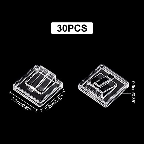 30pcs Clear Acrylic Square Ring Display Holders for Jewelry Showcase