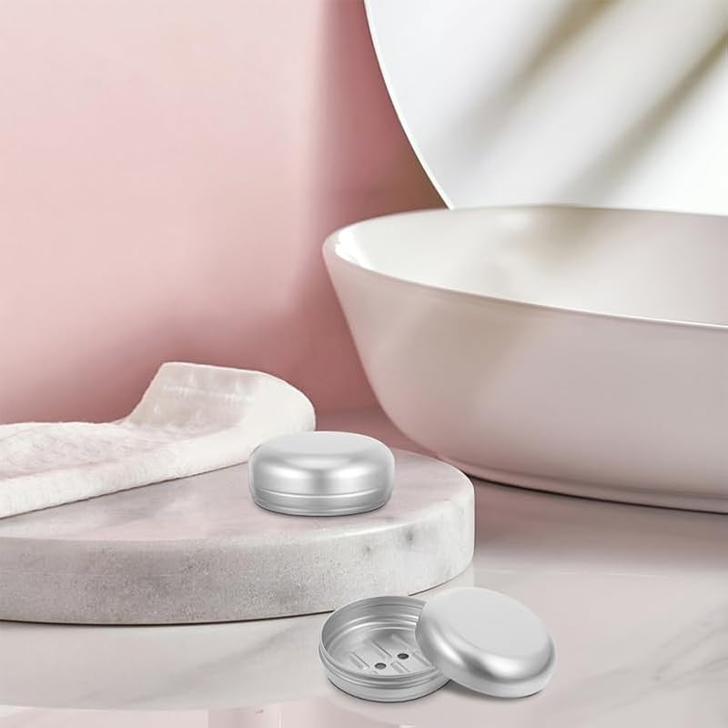 Travel Soap Container 4 Pack Small Aluminum Soap Boxes with Drainage Holes