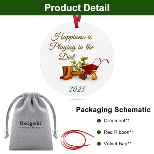 2025 Gardening Christmas Ornament for Plant Lovers - Ceramic Hanging Decor