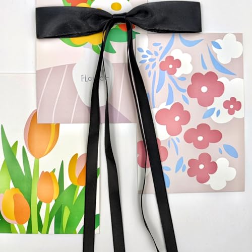 Tunbao 4Pcs Satin Hair Bow Clips with Long Tail for Women and Girls