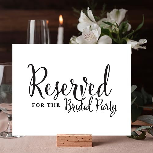 Reserved for the Bridal Party Sign - Formal Black & White Design, 8.5x11
