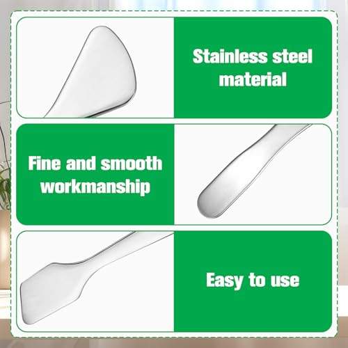 Qianyu Mini Metal Makeup Spatula Set - 3 Reusable Skincare Tools