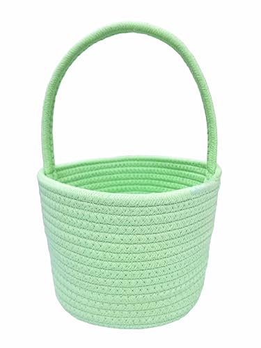 Prudance Green Cotton Rope Mini Basket - 6" x 5" for Organizing