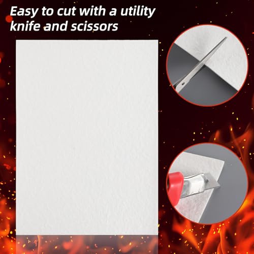 High-Temperature Ceramic Fiber Gasket Paper - 4 Sheets, 7x10 inches