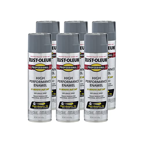 Rust-Oleum High Performance Enamel Spray Paint 15 oz Gloss Dark Machine Gray - Pack of 6