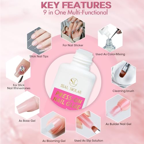 Brush-On Nail Glue for Press On Nails - Quick Dry Salon Quality Adhesive