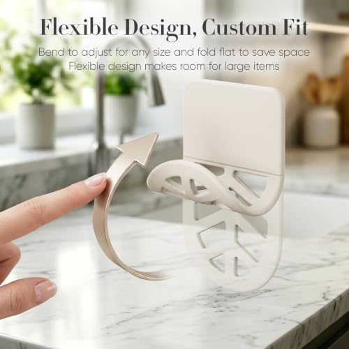 Brivdeto Flexible Silicone Sponge Holder - Adhesive Sink Caddy, 2-Pack