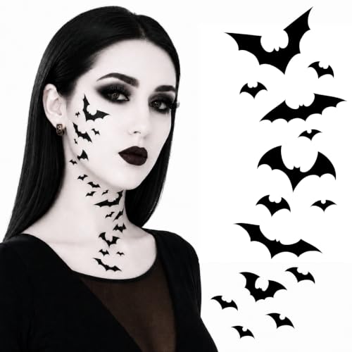 Bat Halloween Temporary Tattoos Waterproof Body Art Stickers for Adults