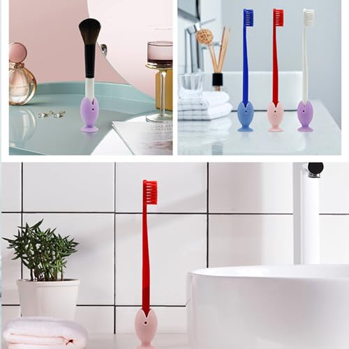 Mini Fish Silicone Toothbrush Holder Caps - 6 Pack for Travel