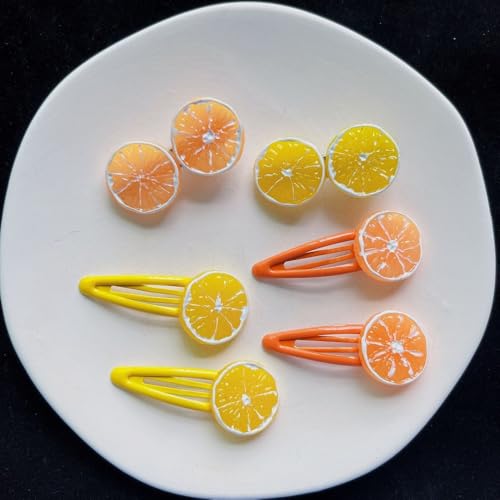 Orange Slice Hair Clips 2Pcs Decorative Snap Barrettes for Women Girls