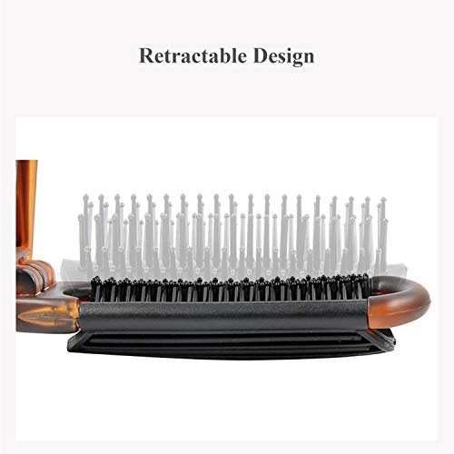 Ancable Travel Hair Brush with Mirror Mini Folding Hairbrush for Women