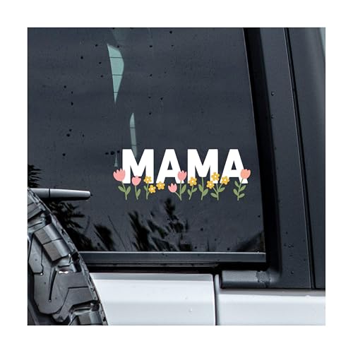 Mama Floral Car Decal - 6 Inch Weatherproof Sticker for Women
