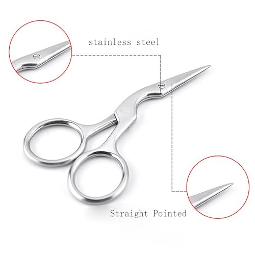 YAMHOHO Stainless Steel Eyebrow Shaping Scissors and Grooming Brush