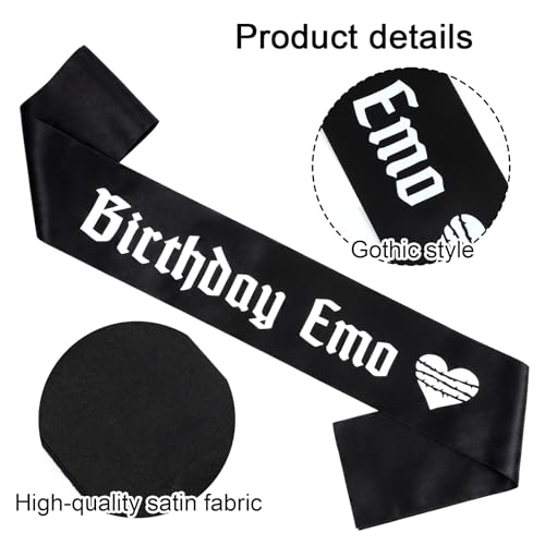 Amaxiu Gothic Birthday Emotion Sash with Heart Design