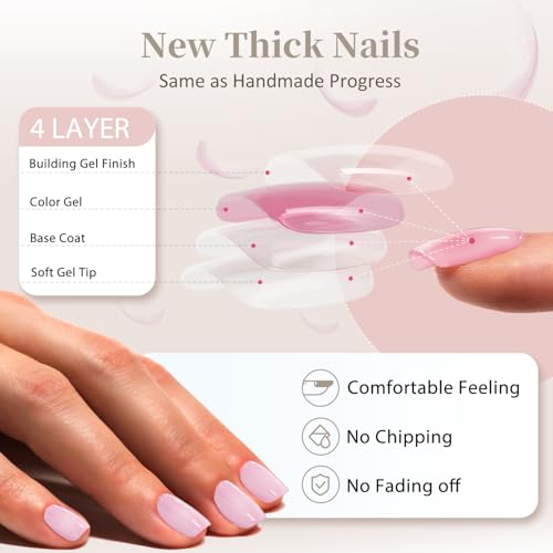 XCREANDO Royal Blue Press on Nails Medium Square Fake Nails Set
