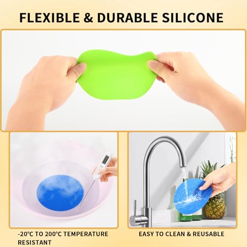 Cuxnoo Silicone Jar Opener & Coaster Set - 4-Pack, 5-Inch