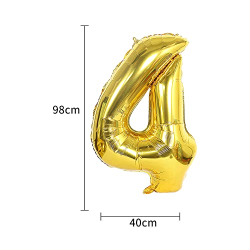 41st Birthday Party Decoration Kit with Gold Number 41 Foil Balloons