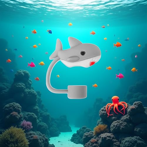 Gray Shark Straw Cover for Stanley 40 & 30 oz Tumbler