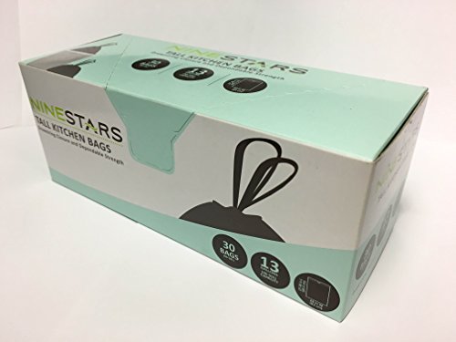 Ninestars 13 Gallon Drawstring Trash Bags, 360 Count (12 Packs of 30)