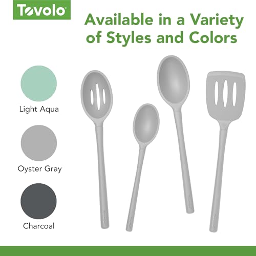 Tovolo Oyster Gray Flex Core Silicone Deep Spoon - Heat Resistant & Nonstick