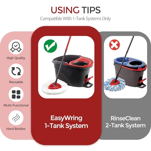 Replacement Scrub Brush Head for EasyWring 1-Tank System (2 Pack)