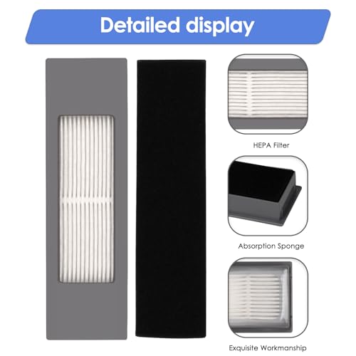 HEPA Filter Replacement 4-Pack for Ecovacs Deebot N10 N10 Plus T8 OZMO 920 950