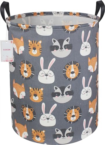 CLOCOR Collapsible Kids Laundry Basket - Animal Print Storage Hamper