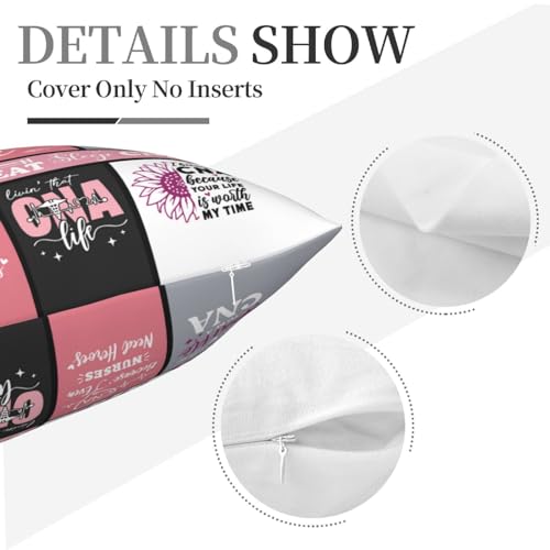 CNA Gifts for Women - 18" x 18" Pink Throw Pillow Cover