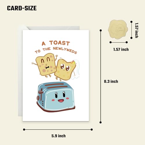 Funny Wedding Card 'A Toast to the Newlyweds' - 5.9x8.3in