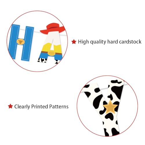 Cartoon Toy Birthday Banner - Reusable Happy Birthday Garland for Kids Party