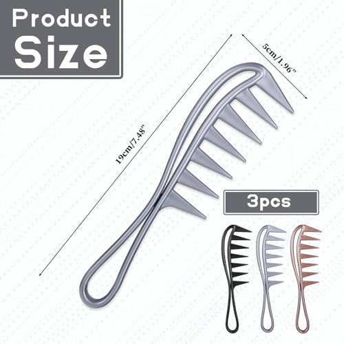 InnoHHustle 3 Pcs Wide Tooth Hair Combs for Curly Hair & Wigs