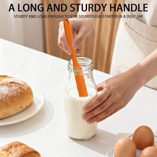 LEKAYIHU 2-Pack 9-Inch Silicone Jar Spatula Set - Heat-Resistant Kitchen Tool for Jam & Peanut Butter