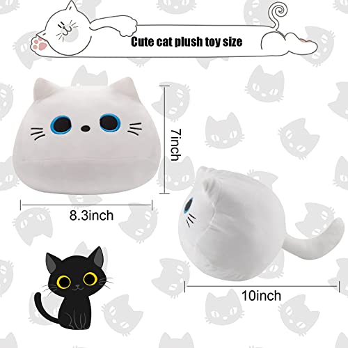10-Inch Cute White Cat Plush Toy - Soft & Cuddly Gift