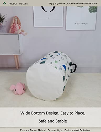 Forest Round Laundry Hamper - Waterproof Cotton Canvas Storage