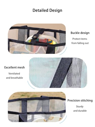 Portable Pink Mesh Shower Caddy Bag with 8 Pockets for Travel