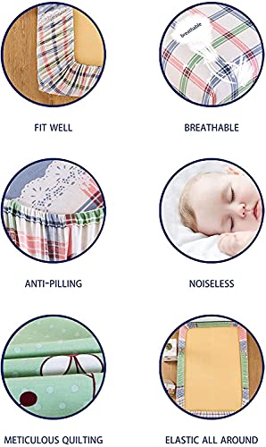 Kids Queen Size Bedding Set - Deer Bear Wolf Hunting Adventure Geometric Plaid Blue Christmas 4pcs