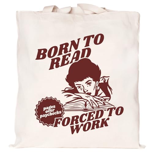 Teeglow Book Canvas Tote Bag for Women - Aesthetic Reusable Grocery & Reader Gift - Tote Bag-a