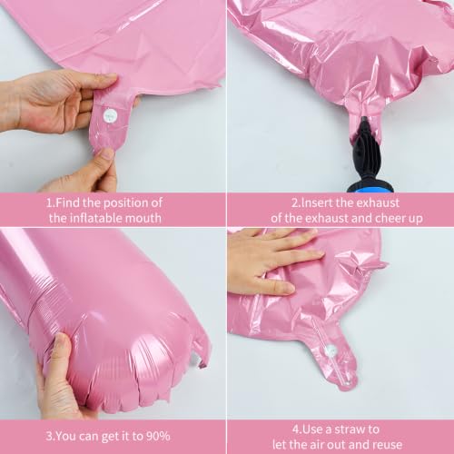 40 Inch Pink Crown Number Balloon for 3rd Birthday Party