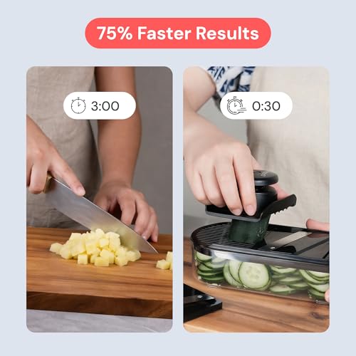 Fullstar 2-in-1 Mandoline Vegetable Slicer and Julienne Cutter - Black