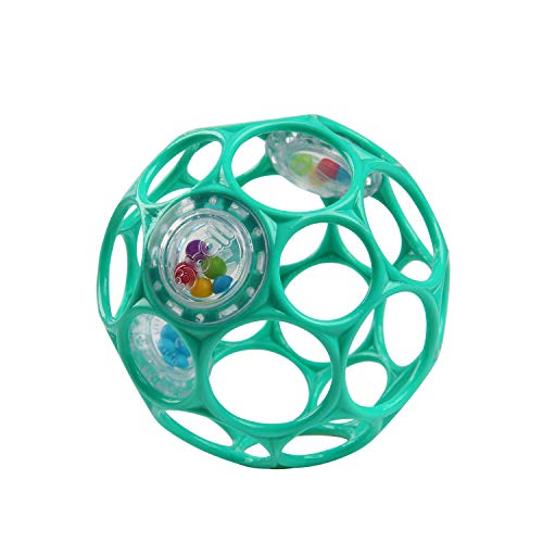 Bright Starts Oball Easy-Grasp Rattle - Teal Infant Sensory Toy