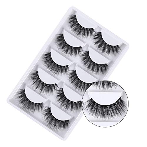 3D Faux Mink False Eyelashes Handmade Dramatic Thick Fluffy 5 Pairs