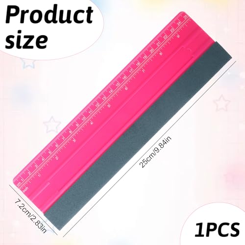 Tweruna 10 Inch Vinyl Squeegee Tool with Ruler - Pink & Black