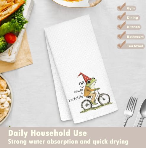 Funny Magical Frog Kitchen Towels 16x24 - Absorbent & Decorative