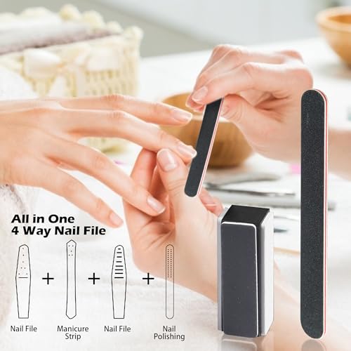 SKYPIA Nail File and 4-Way Buffer Block Set - Professional Manicure Kit