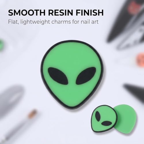 3D Green Alien Polymer Clay Nail Art Slices & Slime Charms