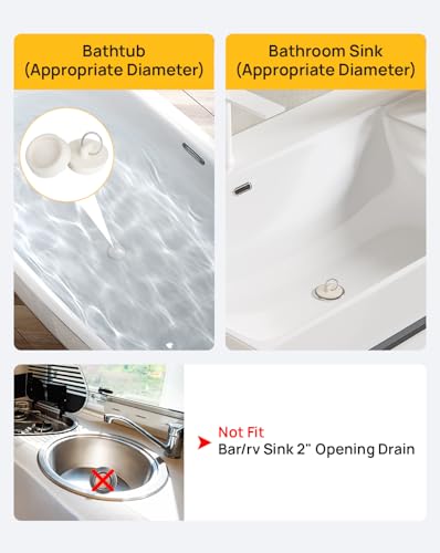 Rubber Drain Stopper Set of 2 for 1.5" to 1.625" Openings