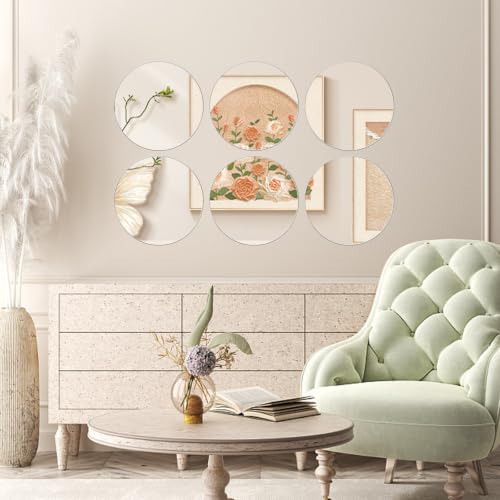 Self-Adhesive Acrylic Wall Mirror Stickers - 10 Pack, 6x6 Inches Home Decor