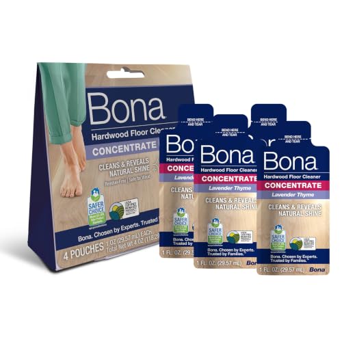 Bona Lavender Thyme Hardwood Floor Cleaner Concentrate 4-Pack | Residue-Free & Eco-Friendly